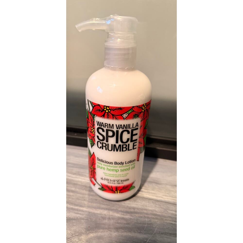 HEMPZ TREATS Warm Vanilla Spice Crumble Body Lotion Women's 16.5 oz NEW SEALED
